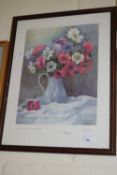 Study of anemones by Haydee, watercolour, framed and glazed