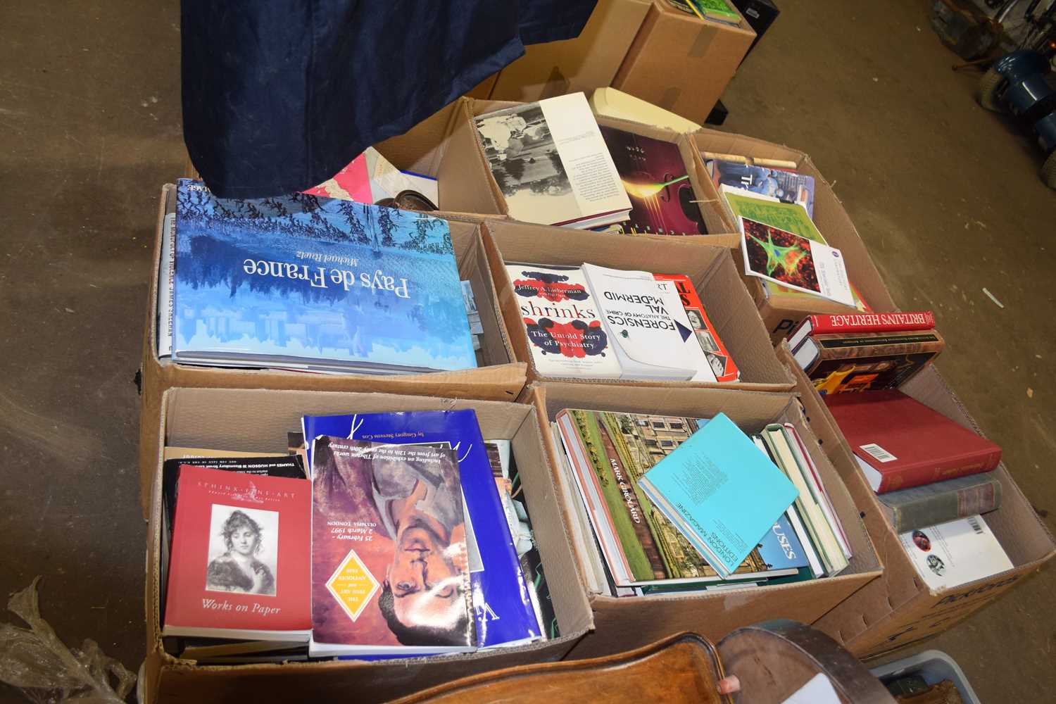 Pallet containing eight boxes of mixed books