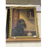 Study of a Cavalier King Charles Spaniel, oil on canvas