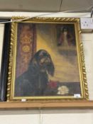Study of a Cavalier King Charles Spaniel, oil on canvas