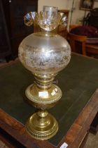 20th Century brass based oil lamp