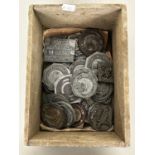 Box of various assorted small printing blocks