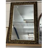 Modern rectangular wall mirror in gilt effect frame