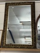 Modern rectangular wall mirror in gilt effect frame