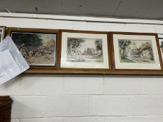 Pair of studies of rural scenes, signed Rose together with a coloured Pears Soap print The Welcome