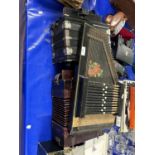 Two small accordions together with a tabletop Zither (3)