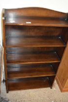 20th Century hardwood open front bookcase cabinet, 61cm wide