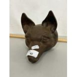 Cast iron foxes head door stop