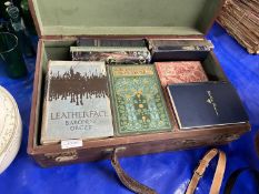 Case of various vintage books