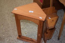 Two small pine corner cabinets