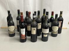 Group of sixteen bottles of various red wine