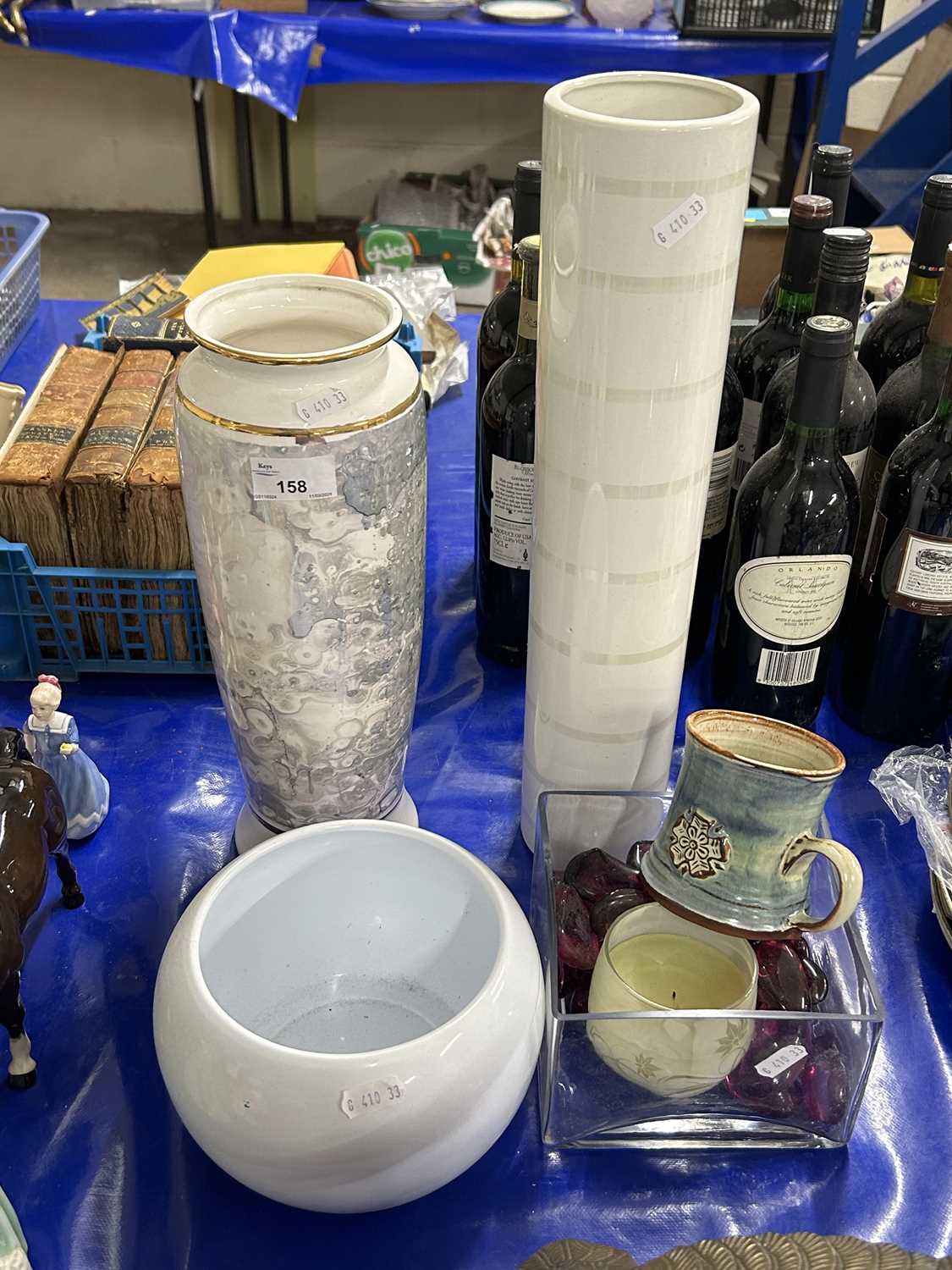 Mixed Lot: Various assorted vases, candle etc