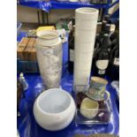 Mixed Lot: Various assorted vases, candle etc