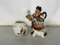 Novelty teapot together with a further Yardley jar