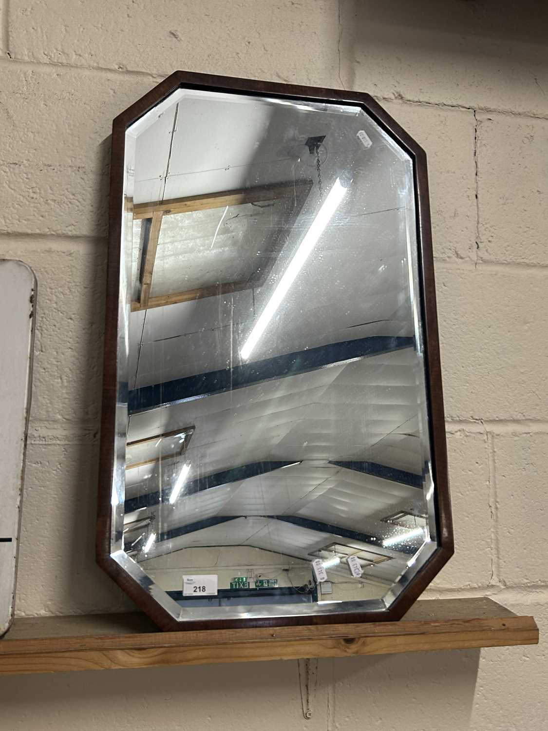 Octagonal bevelled wall mirror