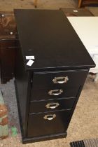 A modern black four drawer office chest