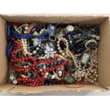 Box of various assorted costume jewellery