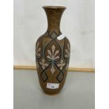 Doulton silicon ware baluster vase with geometric design