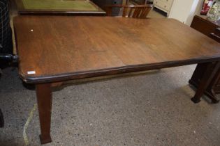 Late 19th or early 20th Century oak extending rectangular dining table on tapering legs, 98cm wide