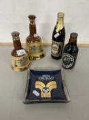 Mixed Lot: Wade Whisky bells, pub ashtrays and vintage bottles of Ale