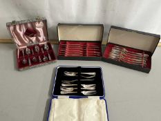 Collection of various cased cutlery