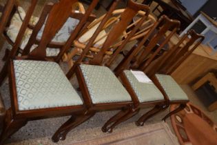 Set of eight Queen Ann style mahogany dining chairs
