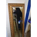 Rectangular gilt framed bevelled wall mirror