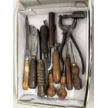 Box of various assorted vintage tools