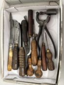 Box of various assorted vintage tools