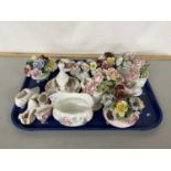 Collection of various assorted porcelain flowers