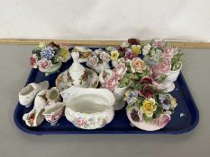 Collection of various assorted porcelain flowers