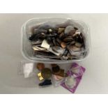 Box of various assorted British coinage and other items