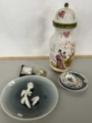 Various ceramics to include large reproduction Oriental vase, figural charger and other assorted