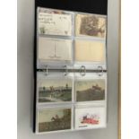 An album of postcards, fox hunting themes