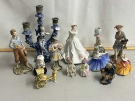 Mixed Lot: Various ornaments to include Royal Doulton figurines