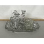 Pressed glass dressing table set