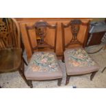 Pair of Victorian bedroom chairs with tapestry seats