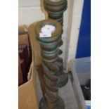 Pair of floor standing barley twist formed candle holders