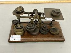 Vintage postal scales and weights