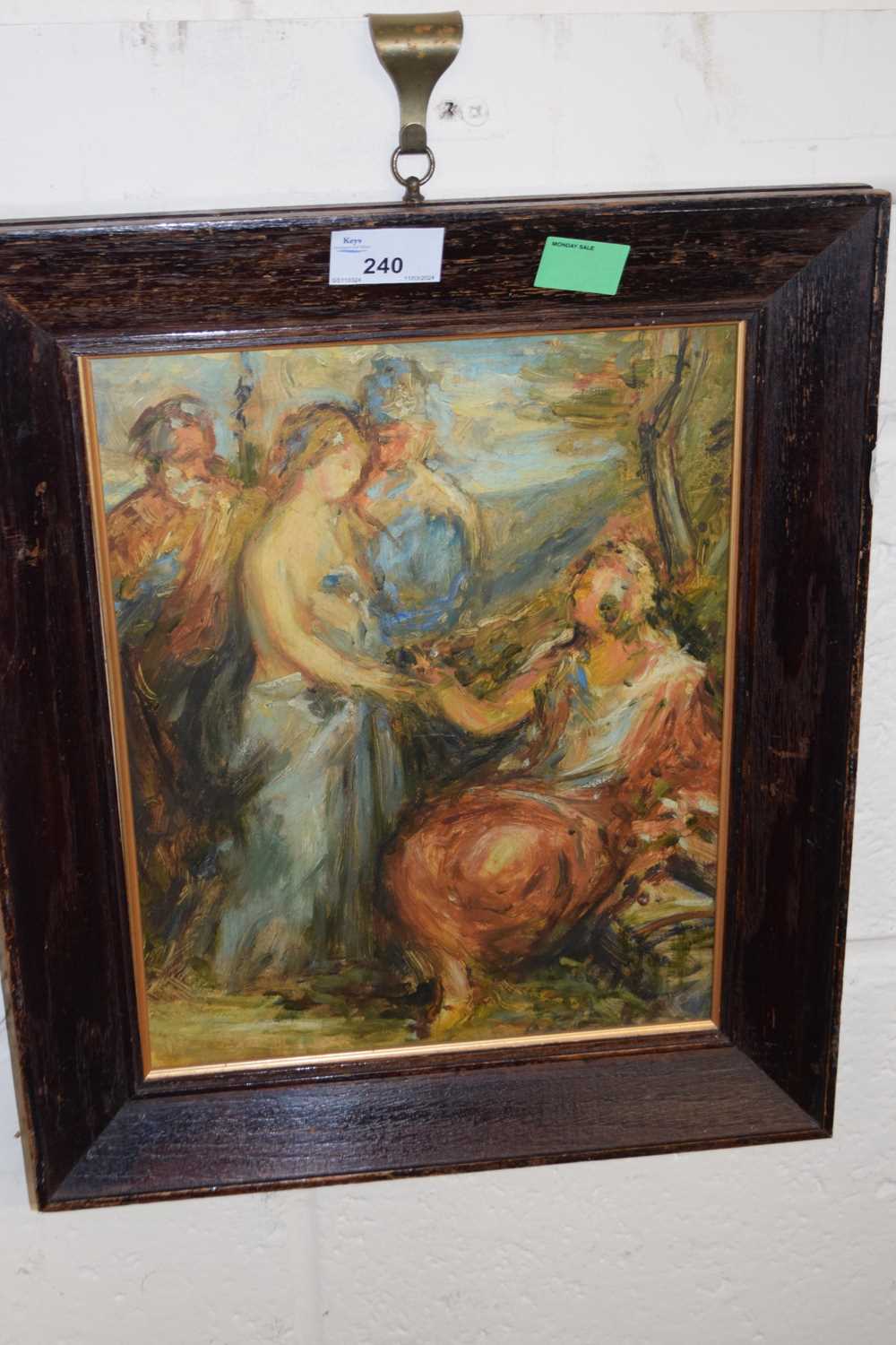 19th Century school classical scen, oil on board, unsigned