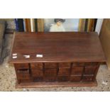 Modern hardwood small chest with eighteen drawers