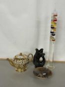 Mixed Lot: Modern Galileo type thermometer, a Wade tortoise ashtray, Dartmouth jug and a Sadler