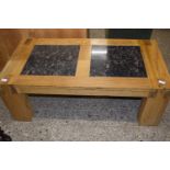 Oak and granite coffee table