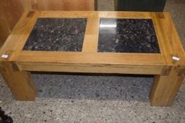 Oak and granite coffee table