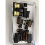 Box of vintage binoculars