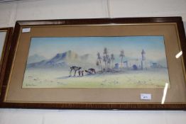 Arabian Desert scene, framed and glazed