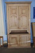 Pine four door cupboard, 120cm wide