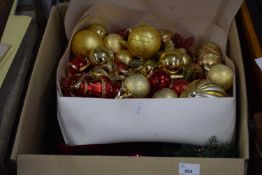 Box of Christmas decorations