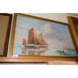 Boats on the Water, watercolour, framed and glazed