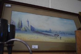 Egyptian Nile scene, watercolour, framed and glazed